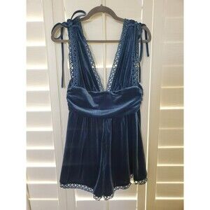 Cider teal blue romper